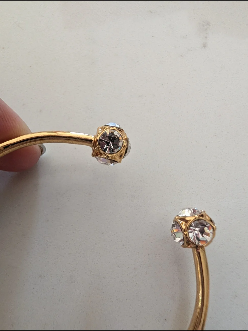 kate spade gold-tone open cuff with crystal endcaps - Picture 6 of 6